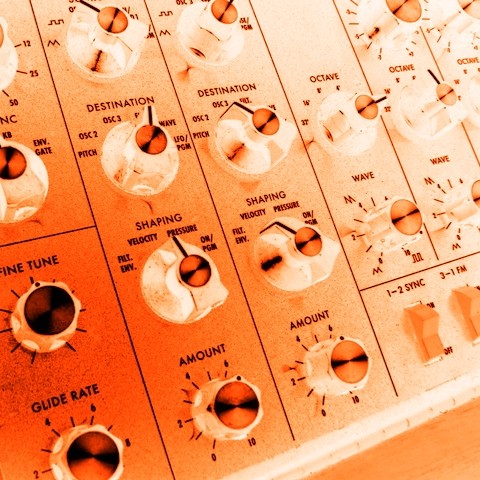Face avant du Synthesizer Moog Voyager.